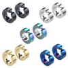5 Pairs 14 mm 316L Stainless Steel Clip Earrings Men