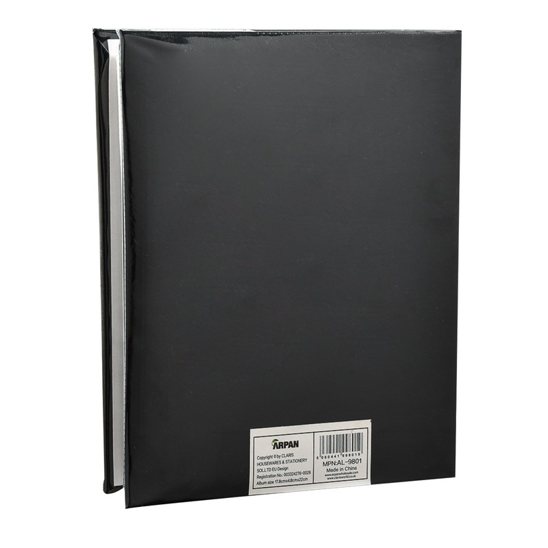 Arpan 6x4 Plain Photo Album with 200 Pockets (Black)
