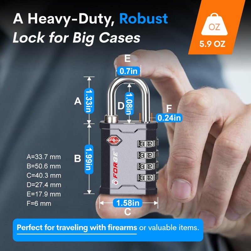 FORGE 4 Digit 17067 TSA Approved Gun Box, Tool Box