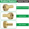 Brass Pipe Adapter, 6 Pieces 12 mm Barb x 3/4