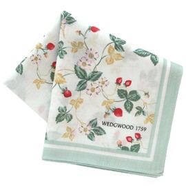 Blooming 138109-0002-02 Wedgewood Printed Handkerchief, Wild Strawberry (Green), Women's, Handkerchief, Approx. 19.7 inches (50 cm), multicolor