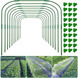 10 Sets 41.3"x32" Greenhouse Hoops Grow Tunnel for Raised Beds,Durable Rust-Free Removable Row Cover Hoops for Garden Netting DIY Kits with 30 Clips,Garden Hoops for Outdoor Vegetables Climbing Plant