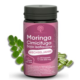 RedMoringa - Wechseljahre Ergänzung gegen Hitzewallungen – Mit Soja-Isoflavonen Cimicifuga und Bio Moringa - 100% Natürliche - Hergestellt in Italien - 180 Kapseln
