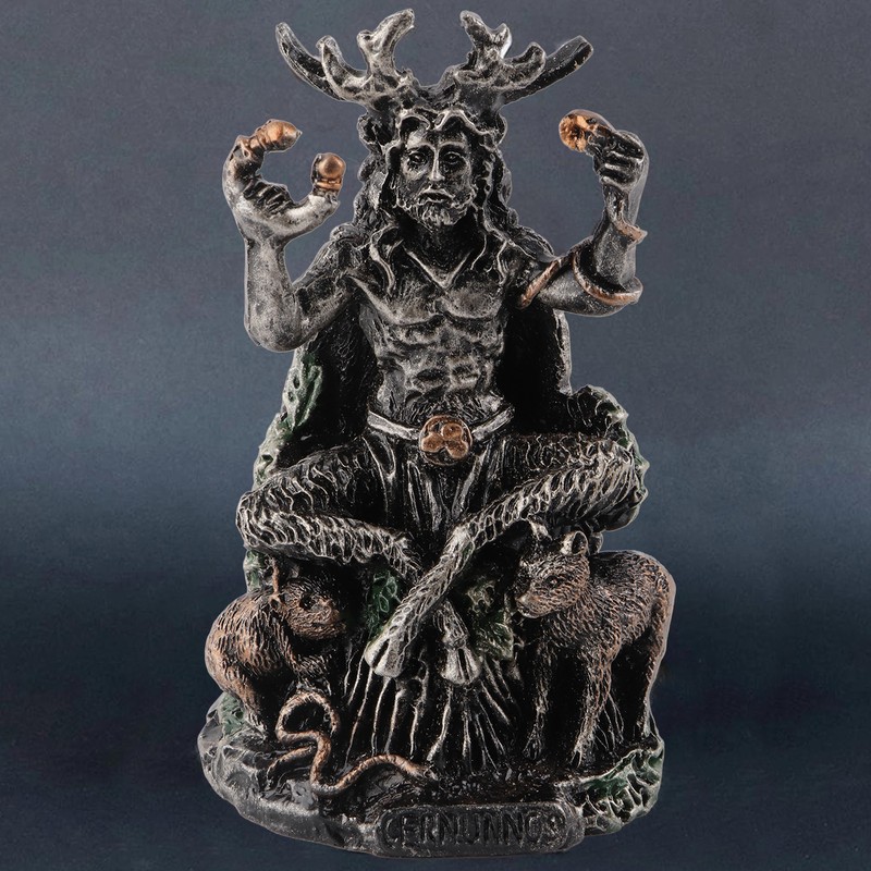 Resin Statues Cernunnos Sitting Statue Sculpture Celtic God Figure Underworld