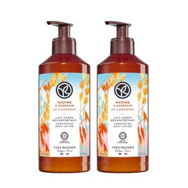 YVES ROCHER - Kit de Cremas Corporales Avena, Para Todo Tipo de Piel, Fórmula Vegana, Textura Ligera, Incluye 2 Cremas 390 ml c/u