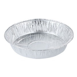Aluminum Foil Plate Round Disposable Recyclable Containers with Straight Walls for Cooking 50pcs Deep 8 Inches
