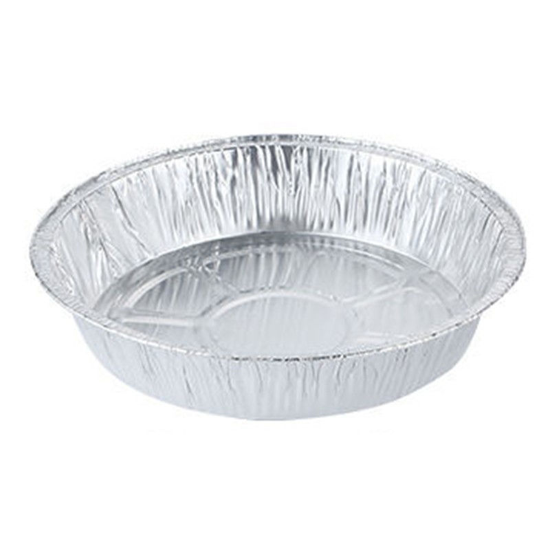 Aluminum Foil Plate Round Disposable Recyclable Containers with Straight Walls
