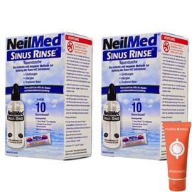 NEILMED Sinus Rinse Nasendusche + 10 Beutel Nasenspülsalz I Allergie I Trockenheit der Nase I Heuschnupfen I vertopfte Nase I Nasen- und Nebenhöhlenentzündung I Spar-Set plus Pharma Perle (2x)