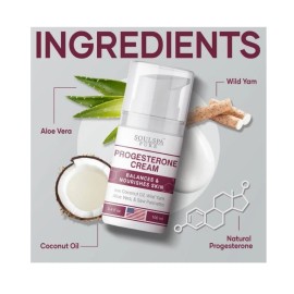 SOULSPA PURE Progesterone Cream for Women - Phytoestrogen Complex with Wild Yam & Coconut Oil