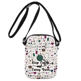 Crochet Crossbody Bag Crocheter Gift Yarn Lover Gift Keep Calm And Carry Yarn Crochet Shoulder Bag (keep calm UK)