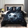 Black White Soccer Comforter 3Pcs Full Size Broken Ball Bedding