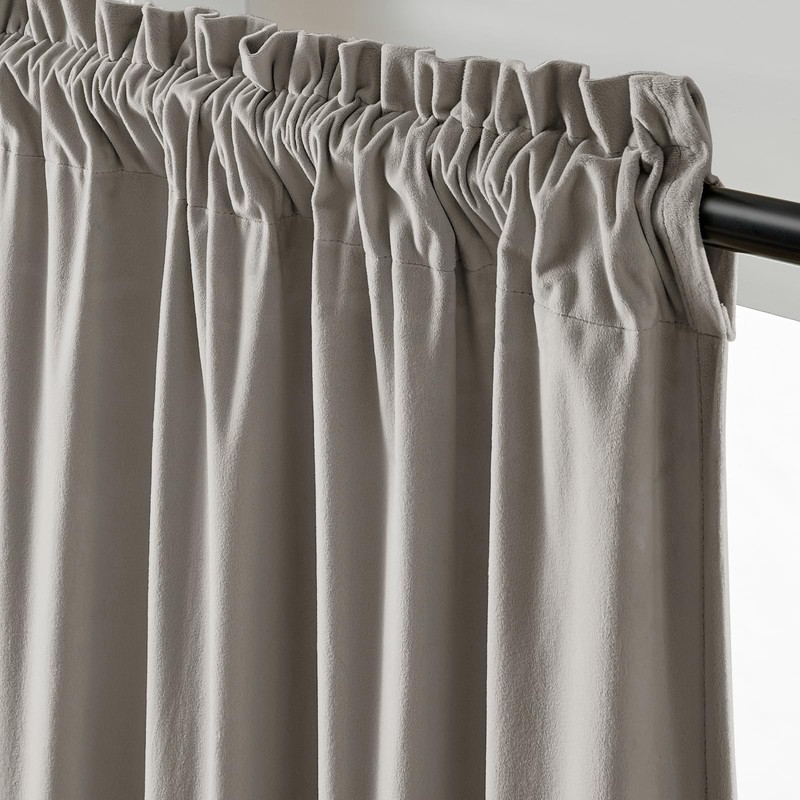 Lazzzy - Cortinas de terciopelo gris claro de 84 pulgadas