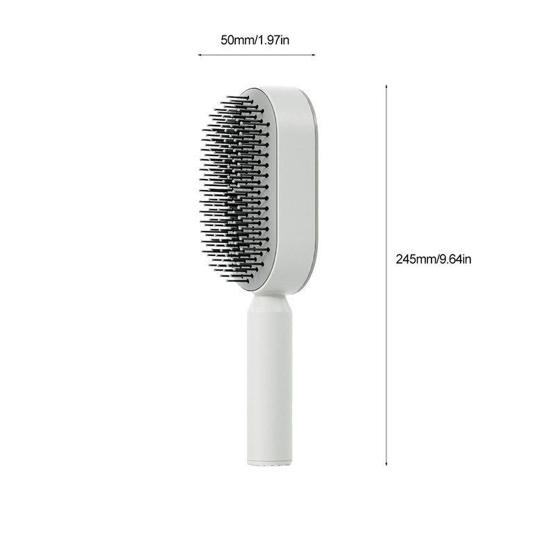 Cushion Hair Brush Self Cleaning Scalp Massage Rounded Comb Teeth