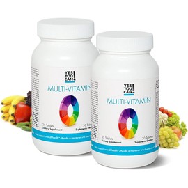 Yes You Can! Daily Multivitamins for Men and Women - Helps Assist Overall Health & Well-Being, Contains Antioxidants, Rich in Vitamin A, B, C & E - Daily Vitamins - 30 Tablets - 2 Pack