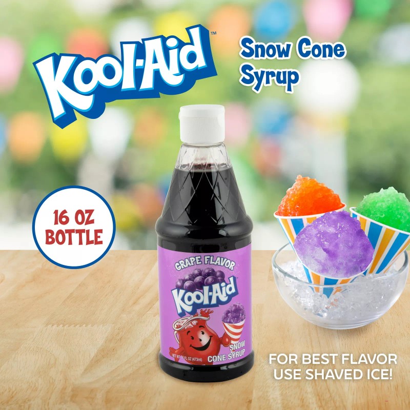 Kool-Aid Grape Snow Cone Syrup, 16 Fl Oz (473ml) KASCSYRP16GRP