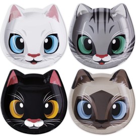 KARAQY 24 Pcs Cat Party Plates, Cat Shaped Dinner Plates, Cat Party Disposable Plates, Cat Themed Party Tableware for Birthday, Baby Shower, Kitten Theme Party Supplies