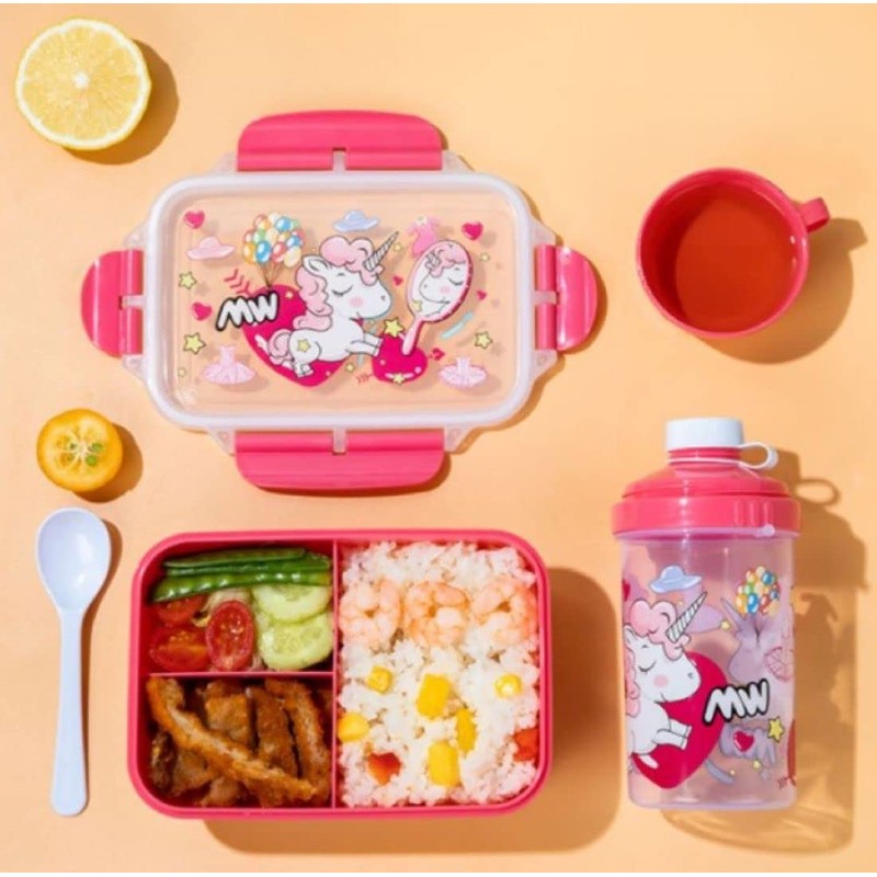 OM SUPPLIES Unicorn Sky Blue Sandwich Lunch Snack Box 3