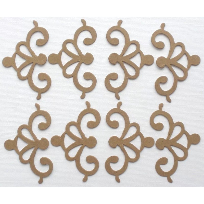 Unbranded {4} DECORATiVE MiNi ACCENT - Flourish Scroll Chipboard Die