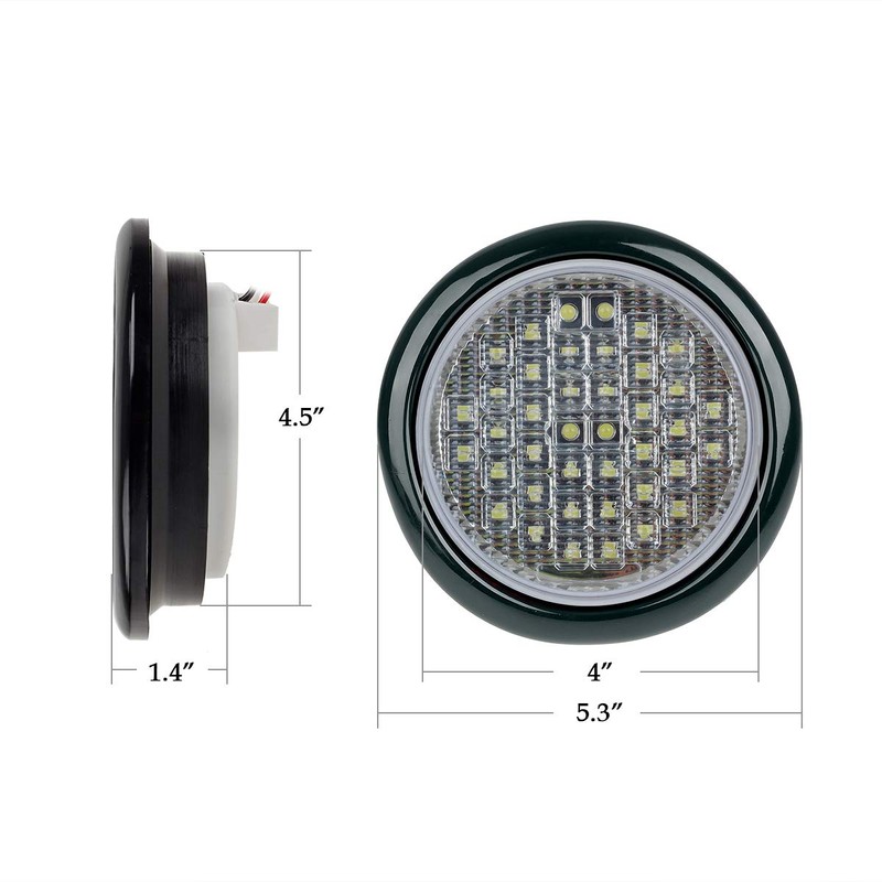 Partsam 2pcs 4" Round LED Trailer Tail Lights - 40