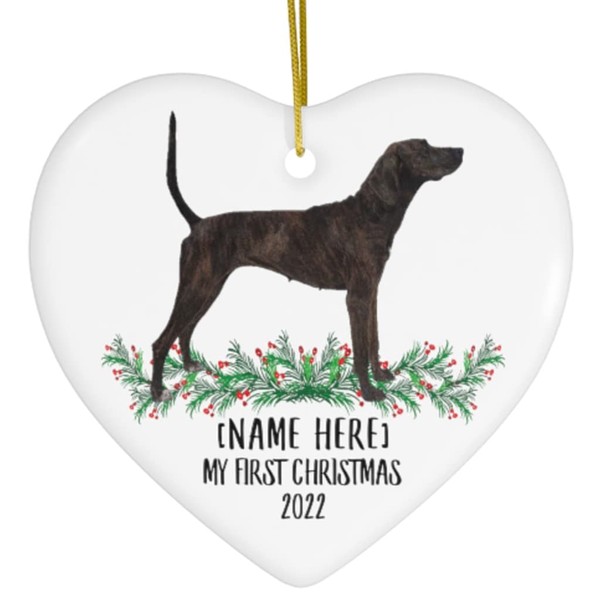 Personalized Name Custom Year Plott Hound Black Brindle New Years