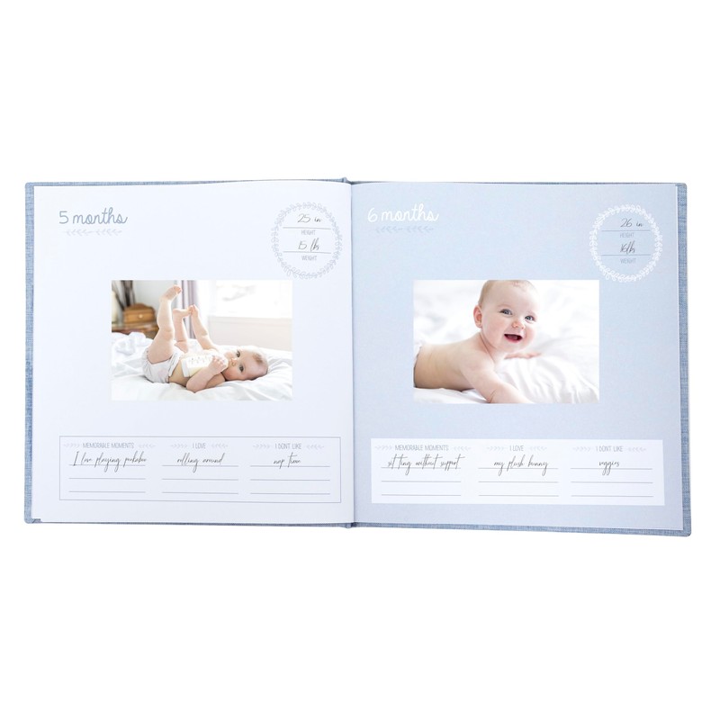 Kate & Milo Linen Baby Book, First 5 Years Memory