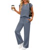 ANRABESS Two Piece Sets for Women Summer Sleeveless Sweatsuits Wide
