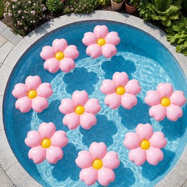 ShinyRelief Inflatable Cherry Blossoms Pool Floats Air Pump,Pink,8 Pcs