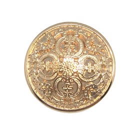 20PCS Clothes Button - Retro Hollow Sewing Button Shank Round Shaped Metal Button Set for Men Women Blazer, Coat, Uniform, Shirt, Suit and Jacket (Light Gold, 20mm)