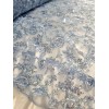Divastyletextiles Sky Blue Lace Butterflies Sequin on Mesh Fabric Sold