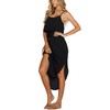 NERLEROLIAN Women's Adjustable Strappy Split Summer Beach Casual Midi Dress
