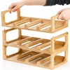 Pumtus 3 Tier Bamboo Water Bottle Organizer, Stackable Bottle Storage