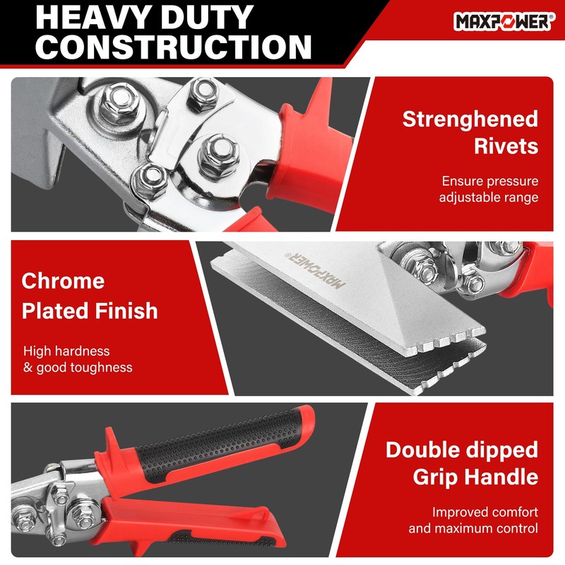 MAXPOWER Sheet Metal Hand Seamer, 3-inch and 6-inch Straight Jaw