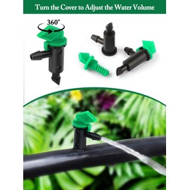 Rolcoassuns 90PCS Drip Emitter, Garden Flag Irrigation Drippers in 3 Sizes, 1 GPH, 2 GPH, 4 GPH for Trees and Shrubs Garden Lawn Watering