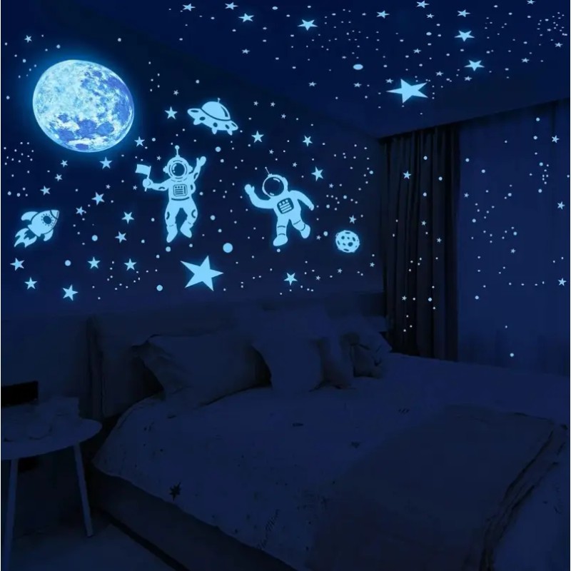 Pegatinas Luminosas De Luna Y Estrellas Vinilos Decorativos