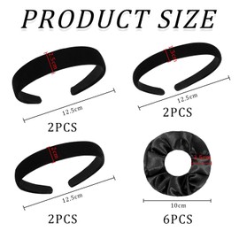 6-Piece Wide Edge Headbands and 6-Piece Hair Rings, Women's Hair Accessories, Simple Retro Hair Accessories, Elastic Hair Rings, Fashionable and Versatile Hair Accessories