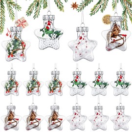 12 Pieces Christmas Rustic Star Ornaments Tree Decorations Hanging Star Shaped Plastic Christmas Star Ornaments Xmas Adornment Hanging Ornaments Xmas Pendant for Festive Embellishments