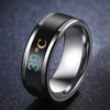 Happyyami 1pc Smart Temperature Display Couple Ring Chic Steel Jewelry