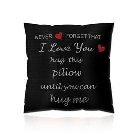Heart Throw Pillow Cover for Husband Boyfriend Fiance Romantic Cushion Pillow Case for Couple Wife Girlfriend Fiancee Anniversary Birthday Gifts for Him Her I Love You Pillowcase 18"x 18"