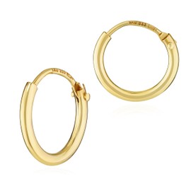 NKlaus Pair Men’s Hoop Earrings Real Gold 333 Ear Jewellery, 8 Carat (333) Yellow Gold