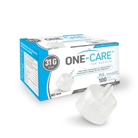 ONE-CARE Pen Tips 31G x 5/32’’ (4mm), Universal Fit, Optimal Skin-Contact for Comfort, Sterile, 100/bx