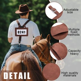 4 Pcs Performance Number Holder for Horse Christmas Saddle Horse Show Supplies Leather Exhibitor Number Clip for Saddle Harness Pig Cattle Cow Goat Show Gift Supplies
