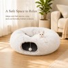 Fluffy Cat Tunnel Bed Under Christmas Tree, Plush Warm White