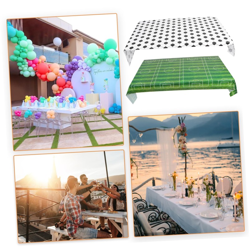 Abaodam 2pcs Soccer Tablecloths for Birthday Party Decoration Table Covers