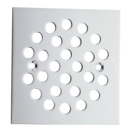 Genpe Square 4-1/4 Inch Screw-in Shower Drainer Cover Replacement Stainless Steel Floor Drain Grate with Screws Chrome