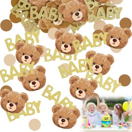 Bear Baby Shower Confetti, 100pcs Baby Showers Table Decorations for Gender Reveal Parties, Baby Shower Confetti for Baby Birth Party Decorations, Cute Bear Theme Decor for Boy & Girls