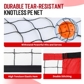 Mini Pickleball Net for Beginners Pros, 10FT / 12.5 FT Half Court Size Portable Pickleball Net for Driveway Backyard Outdoor Indoor with 3 Pickleballs Carry Bag, Chalk (Red, 5 FT)