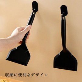 Mirhua 玉子焼き 魚用 多目的 耐熱 調理器具 クッキングツー パンケーキ用 卵焼きヘラ パンケーキ用耐熱パンケーキヘラ 料理用 ヘラお好み焼きシリコンスパチュラターナー （ブラック）