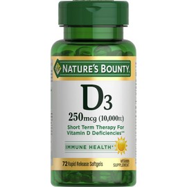 Nature's Bounty Vitamin D3 10000IU Immune Support Softgels 72 Count
