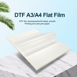 DTF Transfer Film, Sticker Paper for Inkjet Printer, A4 (8.3" x 11.7") 20 Sheets Double-Sided Matte Clear PreTreat Sheets Transparency Film for DIY Direct Print on T-Shirts Textile