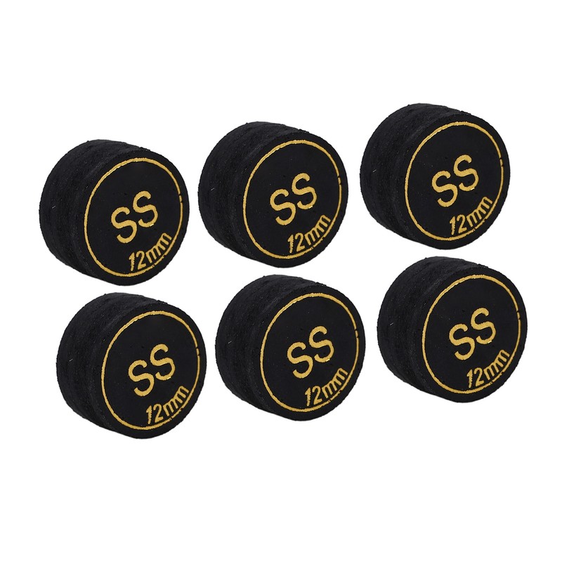 6pcs Pool Billiard Cue Tips 12mm Billiard Pool Cues Tips